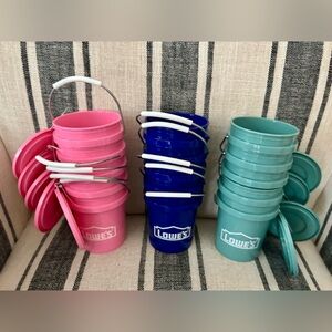 Lowe’s Pink, Blue, and Teal Mini Buckets